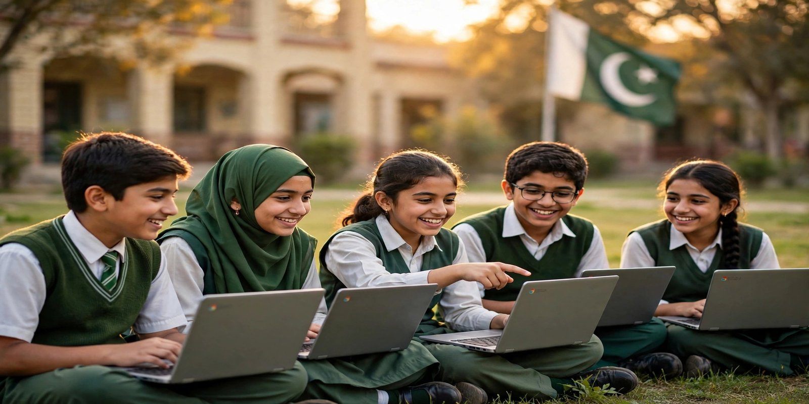 PM Youth Chromebook Scheme 2026 — Pakistani students with Chromebooks